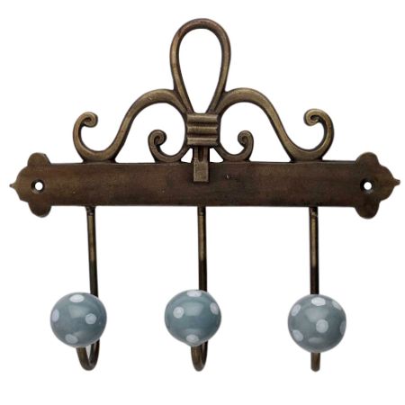 Grey White Dot Ceramic Iron Hooks